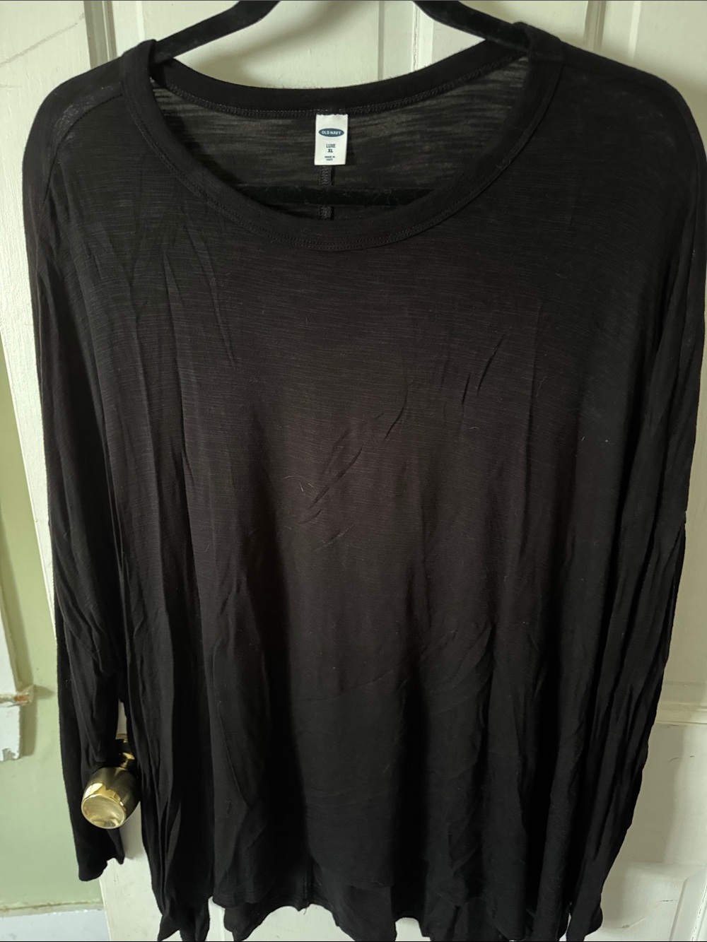 Old Navy Black Luxe Long Sleeve Top
